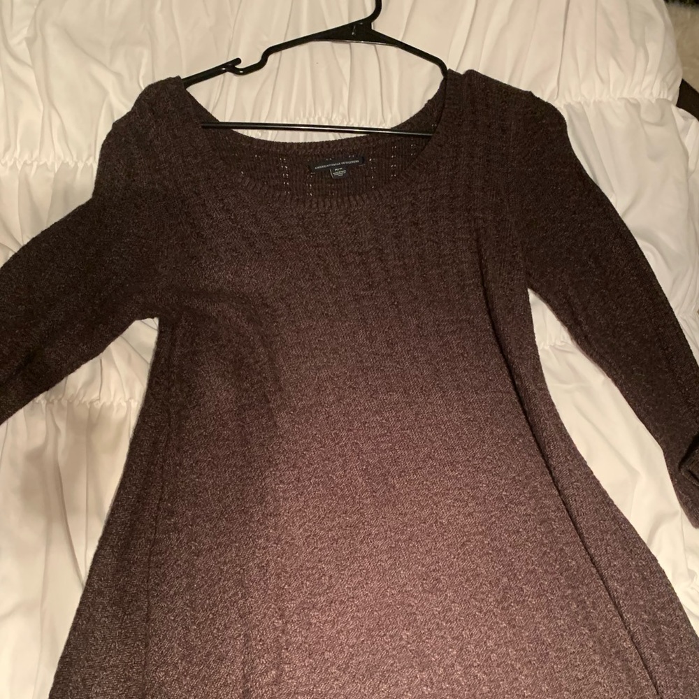 Dark purple sweater dress